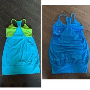 (2) Lululemon built in bra tank tops.